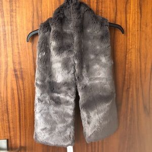 Ann Taylor Grey Fur scarf